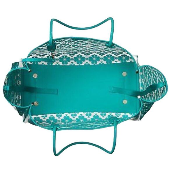 KATE SPADE NWT EXTRA LARGE FIGI GREEN EVERYTHING SEE THROUGH VINYL TOTE HANDBAG - Picture 3 of 10